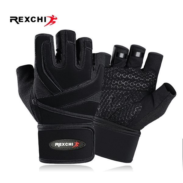 

rexchi gym fitness gloves hand with wrist wrap honeycomb palm protector support crossfit workout power weight lifting glove