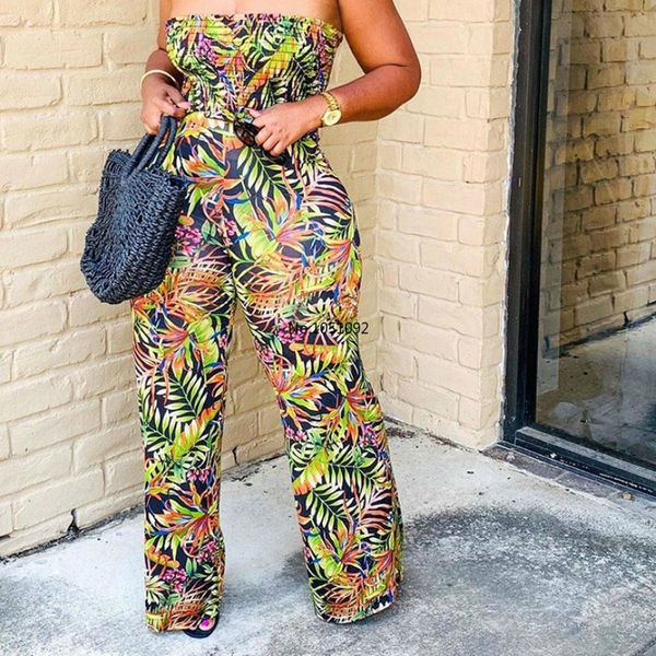 

summer women's sets boho print cropped wide leg pants high waist slim casual holidays matching sets clothes for women, White