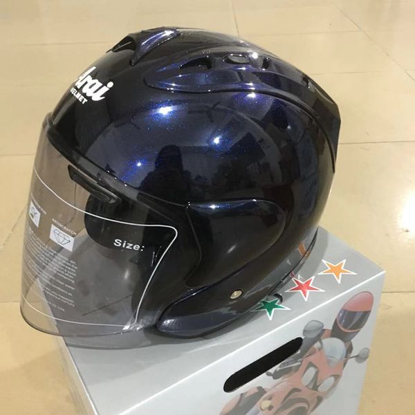 

single visor motorcycle helmet half face helmets fall winter warm casco motorbike capacete blue helmet