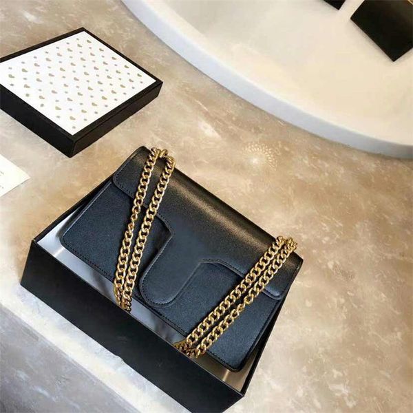 

designer handbags chain shoulder strap women bag gold chain straps luxury purse handbag bag with box