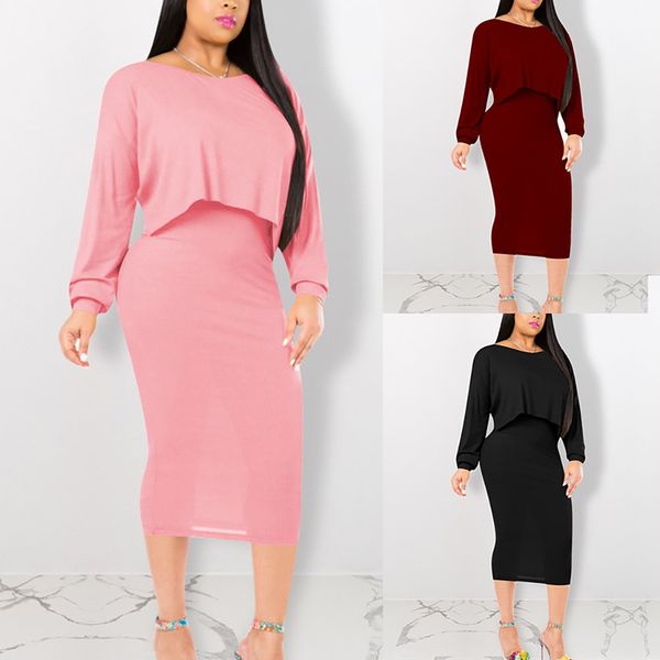 

women knitting sleevelessdress+ sweater two-piece set fashion long suit, White;black