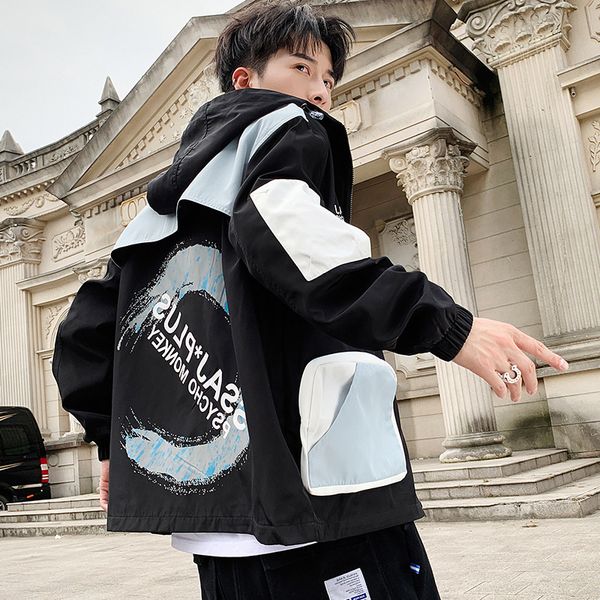 

hipster printed куртка мужчины осень 2019 новый стиль корейский стиль trend workwear популярная марка студенты-style, Black;brown