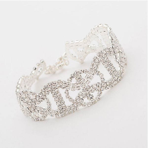 

bracelets for women wedding gifts yfjewe classic openwork flower zircon crystal cubic zirconia fashion b171, Black