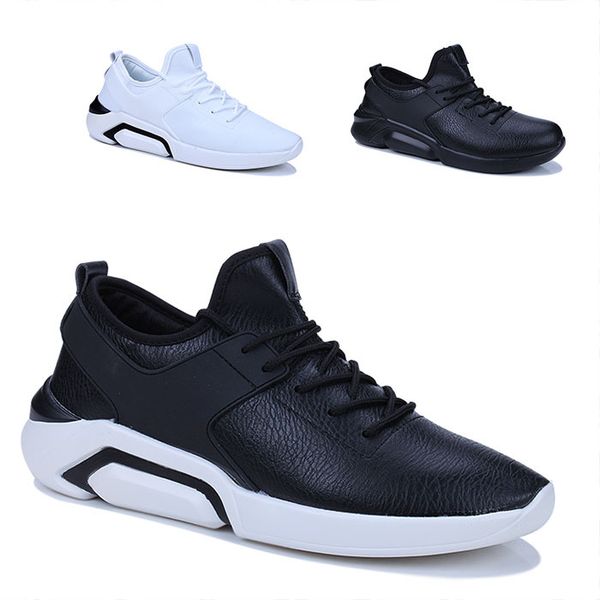 

men's soft face small shoes dress shoes pu breathable casual sports single 2019explosion models men's slip wear lefu, Black