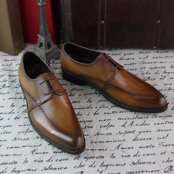 

dress shoes goodyear handmade genuine leather carved cow business custom-made calfskin sole custom, Black
