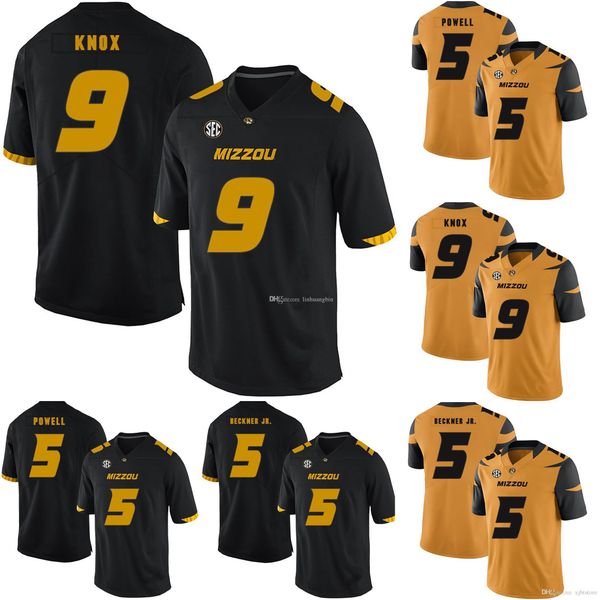 

jalen knox stitched men's missouri tigers terry beckner jr. taylor powell white yellow black college football jersey