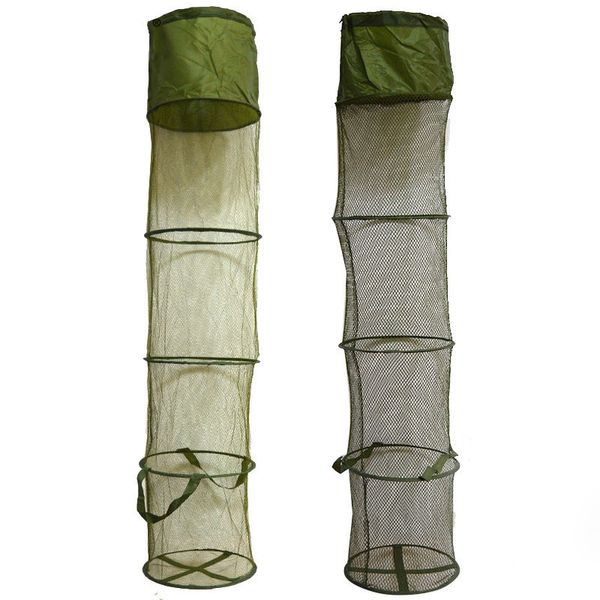 

1 pcs 30cm*140cm fishing accessories 5 layers portable folding fishing basket dip net cage to keep fish alive in the water tool