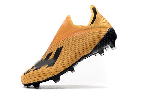 

2019 x 19+ fg exquisite workmanship men soccer cleats shoes laceless 302 redirect pack navy black golden football boots size 39-45