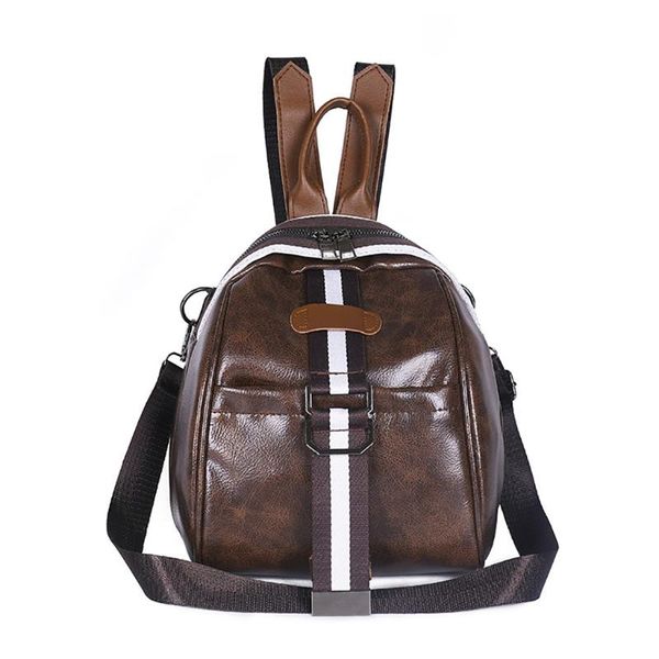 

women vintage backpacks fashion multi-function waterproof outdoor travel bag zipper backpack pu solid color shoulder bags #bl4