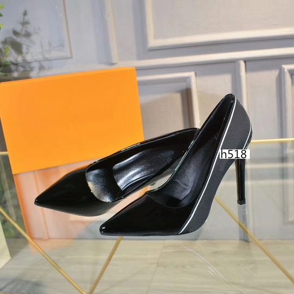 

with boxs classic women high heels patent leather platform designer dress shoes luxury wedding shoes size 40, Black