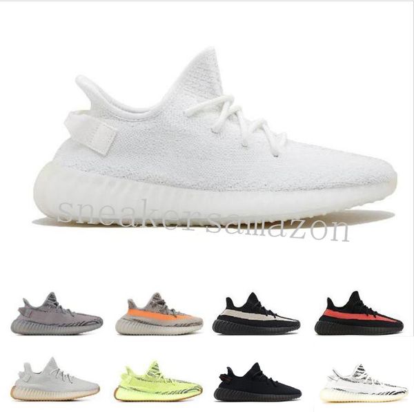 

selling kanye west running shoes v2 sesame yellow zebra butter cream white black classic designer athletic sport sneakers
