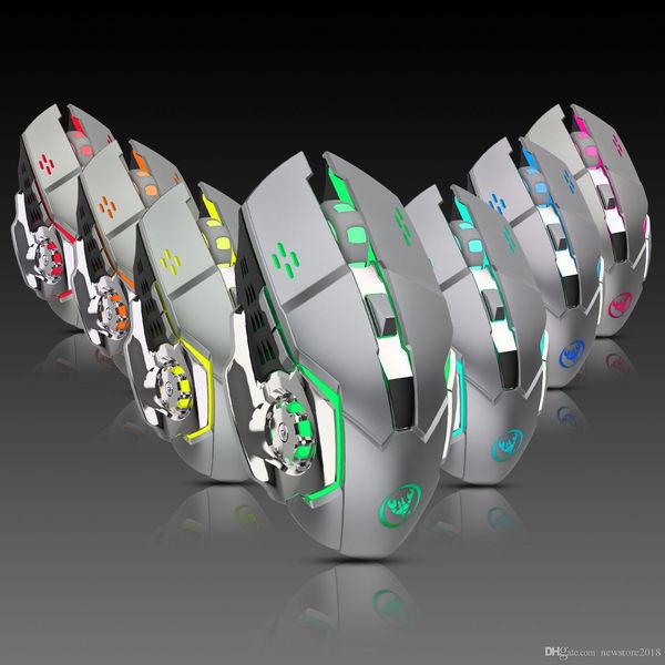 N Fabrikpreis 2400DPI Wiederaufladbare 7 Farbbeleuchtung Atemkomfort Gamer Wireless Gaming Maus für Laptop Desktop PC