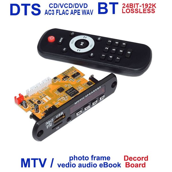 Freeshipping модуль Bluetooth приемник Стерео Медиа Аудио Фильм MP3 Board DIY Smart TV BOX DDR2 DVD-плеер Комплект видео TF UDisk RF Радио Пульт дистанционного управления