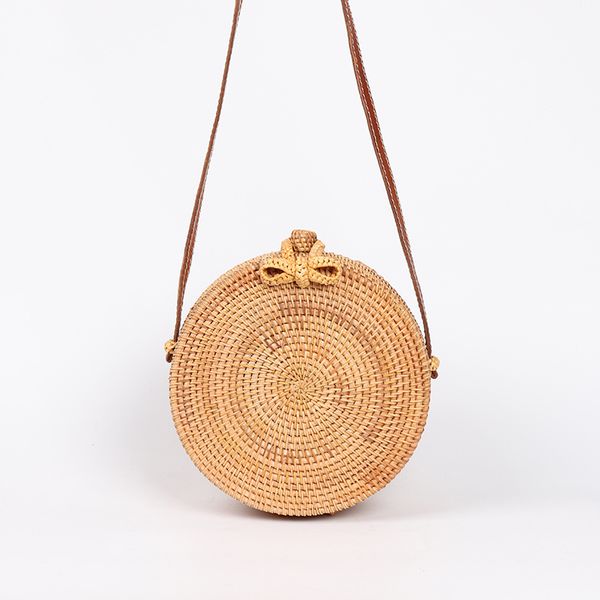 

round straw bags women summer rattan bag handmade woven beach cross body bag circle bohemia handbag bali