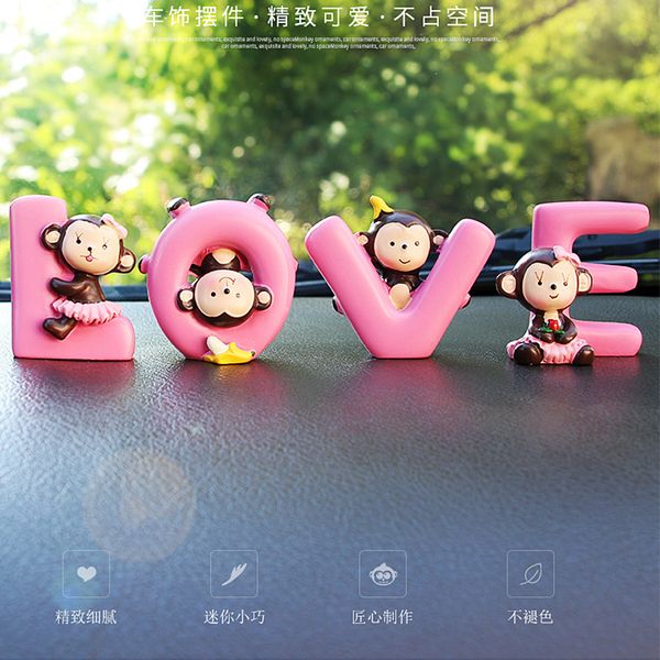 

car ornaments fashion cartoon love banana monkey doll automobile dashboard decoration cute car interior accessories craft gift