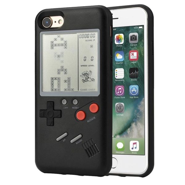 

Tetris Game player Silica gel phone case cover sleeve Mini Handheld Game Consoles Retro For ipone6 6S plus 7 8 8PLUS X XS