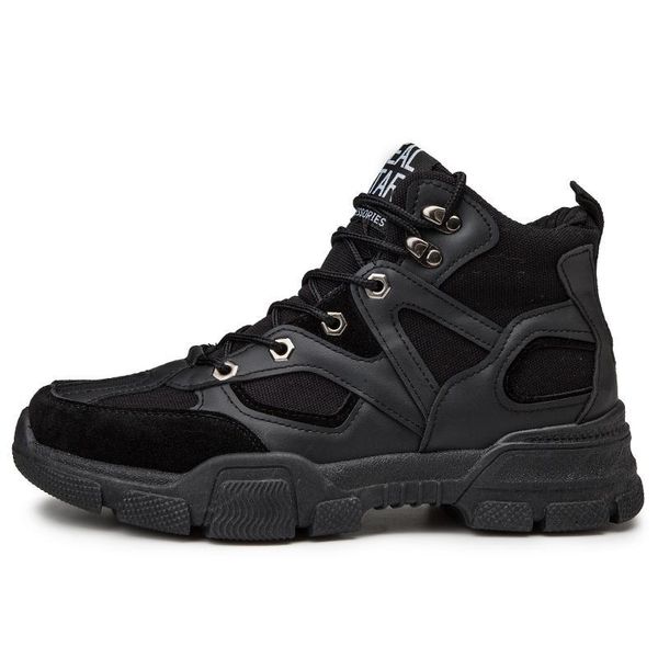 

size39-44 man motorcycle boots for men autumn 2019 fashion round toe lace-up combat boots man mountain climbing shoes