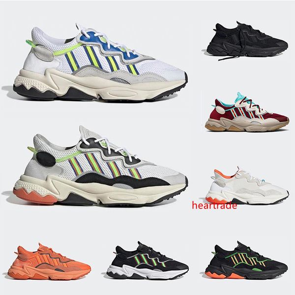 

new ozweego men women casual shoes 3m reflective triple black cloud white solar red neon green pride breathable sneakers outdoor walking