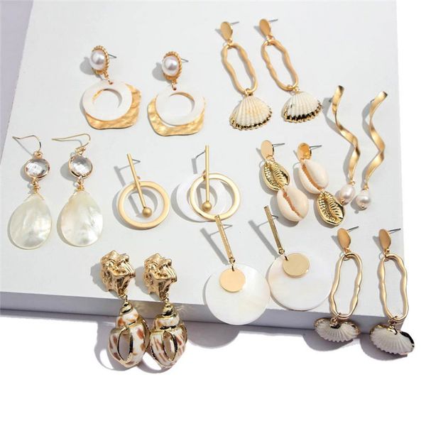 

simulation pearl earrings created anniversary for women cameo shell drop earring dangler fashion wholesale simple dainty party, Silver