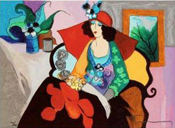 

itzchak tarkay nouvelles фигурация главная произведения искусства современный портрет сеньоры ручной работы картина маслом на холсте вогнута