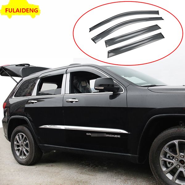 

4pcs for grand cherokee 2014-2018 car window anti-fog smoke prevention visor shade rain sun wind guard car styling