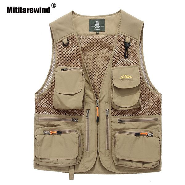 

vest men summer mesh breathable cargo waistcoat back removable vest with many pockets fishing men plus size m-5xl, Black;white