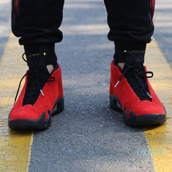 

14 14s конфета черный toe fusion varsity красный замша мужчины баскетбол обувь последний выстрел гром черный желтый dmp кроссовки eur40-47 c