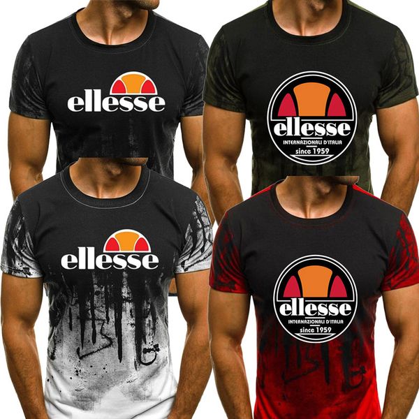 

Ellesse Brand Mens Designer T Shirts White Green Grey Red Top Fashion High Quality Printed Splash Ink Graphic T-Shirt Short Sleeve S-XXXL