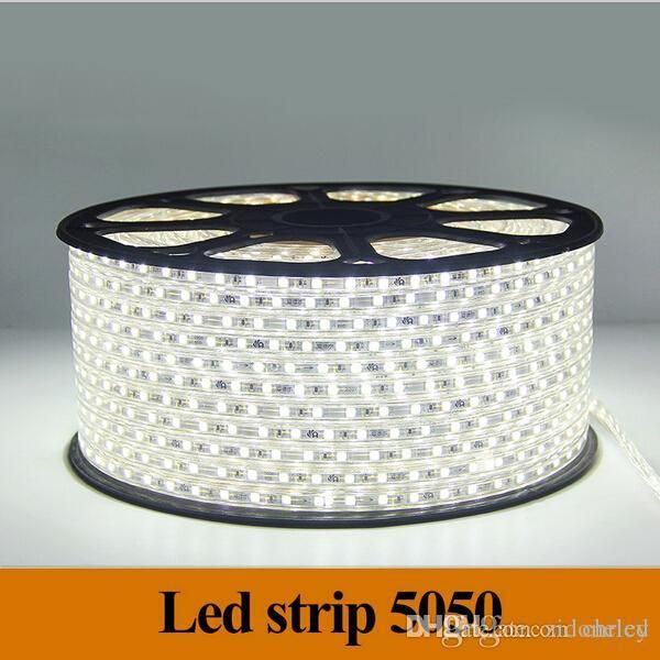 

led strip light smd5050 led flexible light 60leds/m ac110v/220v waterproof 6 colors cuttable led strips with power plug