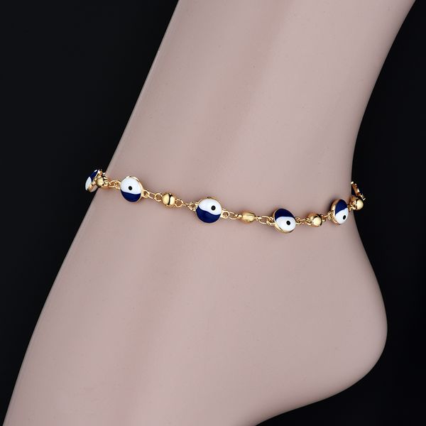 

gold color chain engraved heart charm leg anklets for women ankle bracelet woman anklet female foot jewelry dropshipping, Red;blue