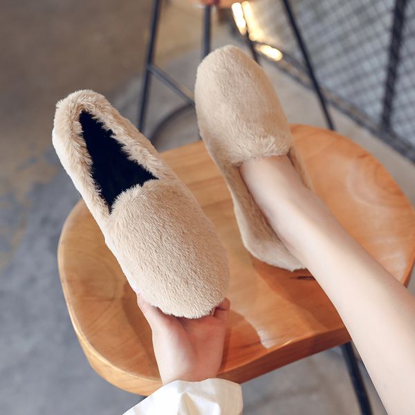 

2020 new winter autumn fashion wild plus velvet cotton shoes tide fur shoes women comfortable wear peas female u12-81, Black