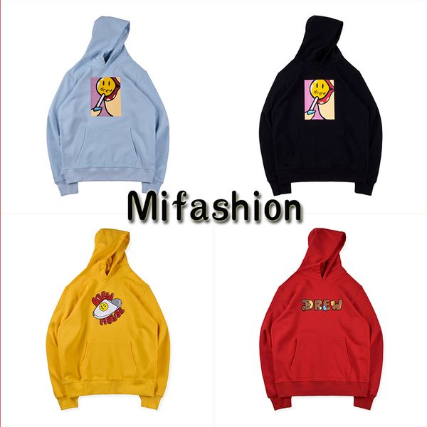 

drew house мода осень зима justin bieber drew house lollipop мультфильм dh teddy передняя скейтборд толстовка толстовка мужчины женщины толс, Black