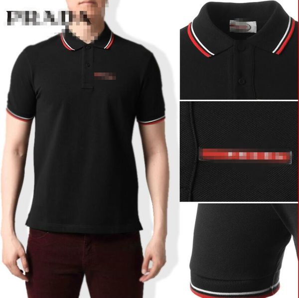 

new luxury designer polo shirts men casual polos fashion letter print embroidery t shirt high street mens cotton polos m-3xl, White;black