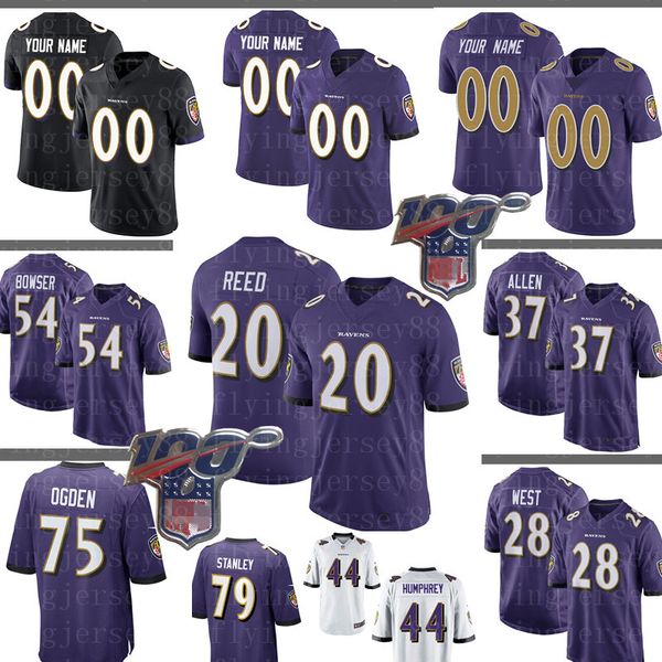 

20 ed reed baltimores custom raven jersey ray lewis mark andrews jonathan ogden ronnie stanley tyus bowser terrance west ngata, Black;red