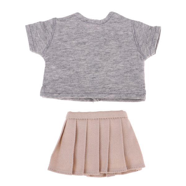 

2шт мода чистый цвет футболка с коротким рукавом юбка для 1/6 bjd кукла одеваются аксессуар