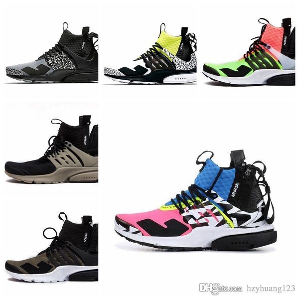 

2018 new casual mens acronym x presto mid racer pink black chaussure homme casual shoes prestos zapatillas casual shoes size 36-45