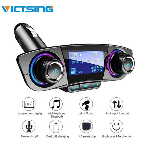 

victsing car mp3 player fm transmitter bt06 bluetooth 4.0 mp3 player handsbluetooth car kits radio audio adapter 5v 2.1a