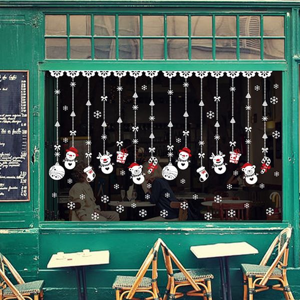 

huiran christmas santa claus snowflakes wall window sticker merry christmas decorations for home xmas decor new year stickers