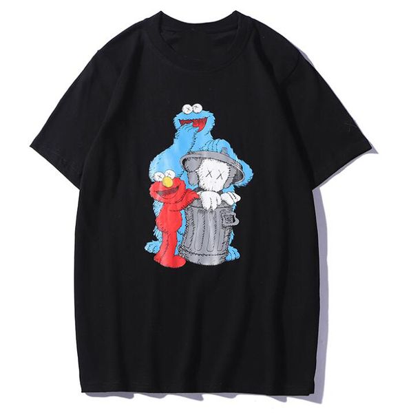 

19ss designer new un iqlo shirt summer brand fashion classic simple men and women short sleeve monster print couple casual short sleeve, White;black