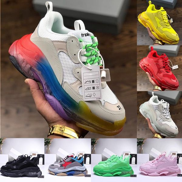 

2020 tripe s designer shoes for men women platform sneakers vintage black green clear sole fashion luxury dad casual shoes maxes size 36-45