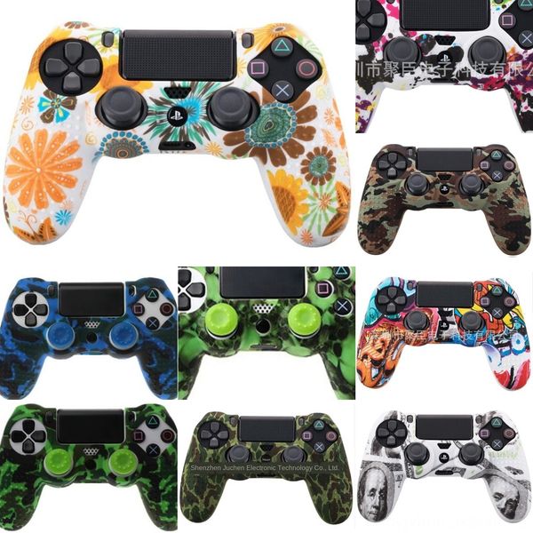 

kjtj2 new soft silicone gel rubber protective sleeve case bluetooth for playstation dualshock4 ps4 controller skin wireless gamepad 10 color