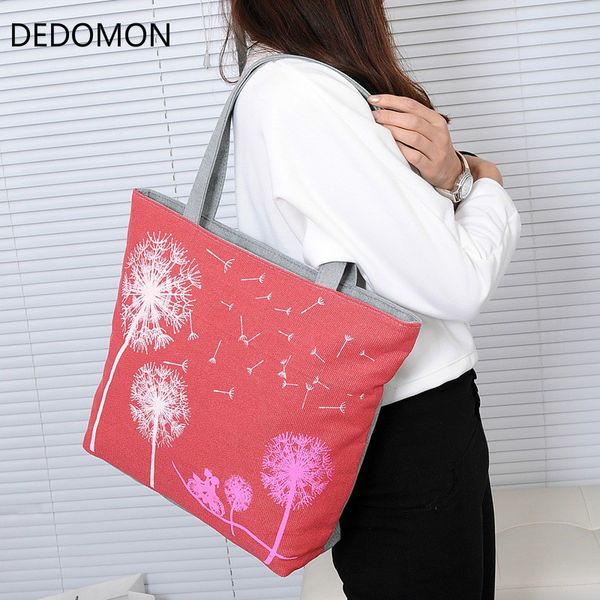 

fashion dandelion canvas bag flowers women handbag shoulder bags women messenger bags