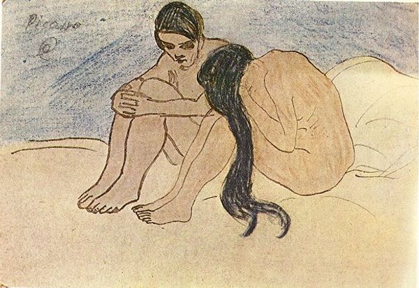 

пабло пикассо классическая картина маслом мужчина и женщина homme et femme 100% ручной работы опытных painter на белом холсте picasso433
