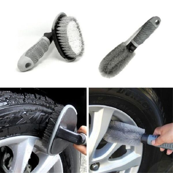 

1pc car auto spoke truck motorcycle alloy wheel brush tire rim hub clean plastic coated wire wash washing cleaning tool