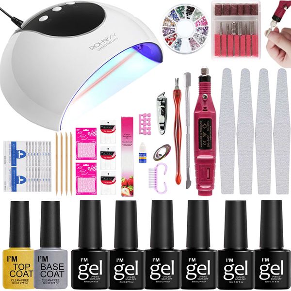 

electric manicure handle kit nail extension set set for manicure gel nail polish art sets 24w dryer tools for
