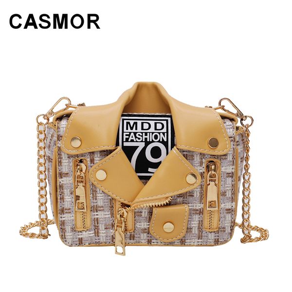 

casmor сумки на ремне 2019 мода одежда декольте дизайн лоскут мешок дамы партия панк-рок crossbody сумка письмо цепи шерсть