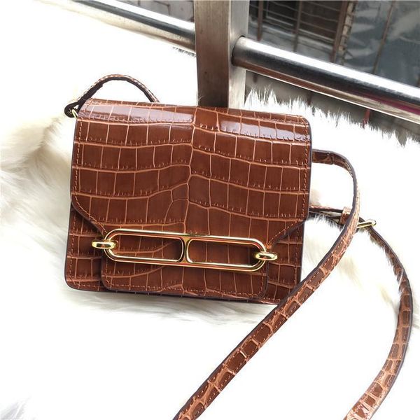 

elegant2019 nose pig crocodile stripes across the leather bag