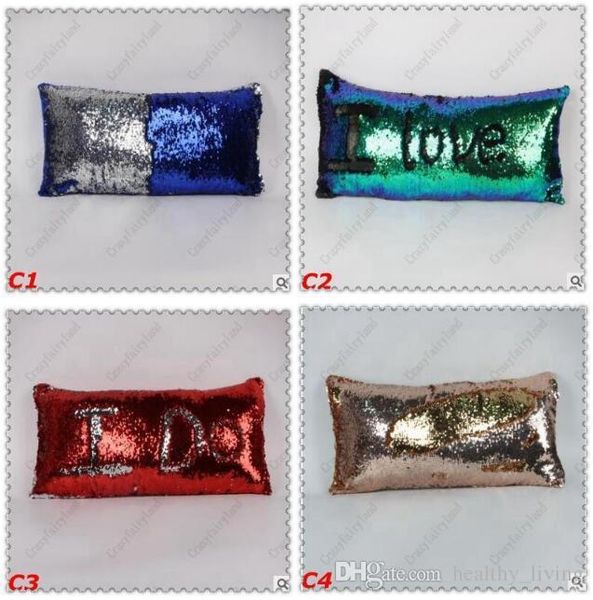 Sequin Pillow Cover Home Decor Reversible Sequins Pillowcases Sofa