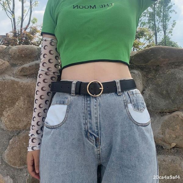 

новое прибытие женщин пояс для джинсов мода пояса марка для женщин с круг пряжкой ремни с 2 стили оптовых продаж, Black;brown