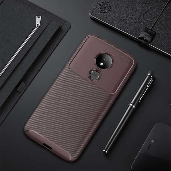 

for motorola moto g7 plus play power case luxury fiber leather business back cover for moto series tpu armor protect case